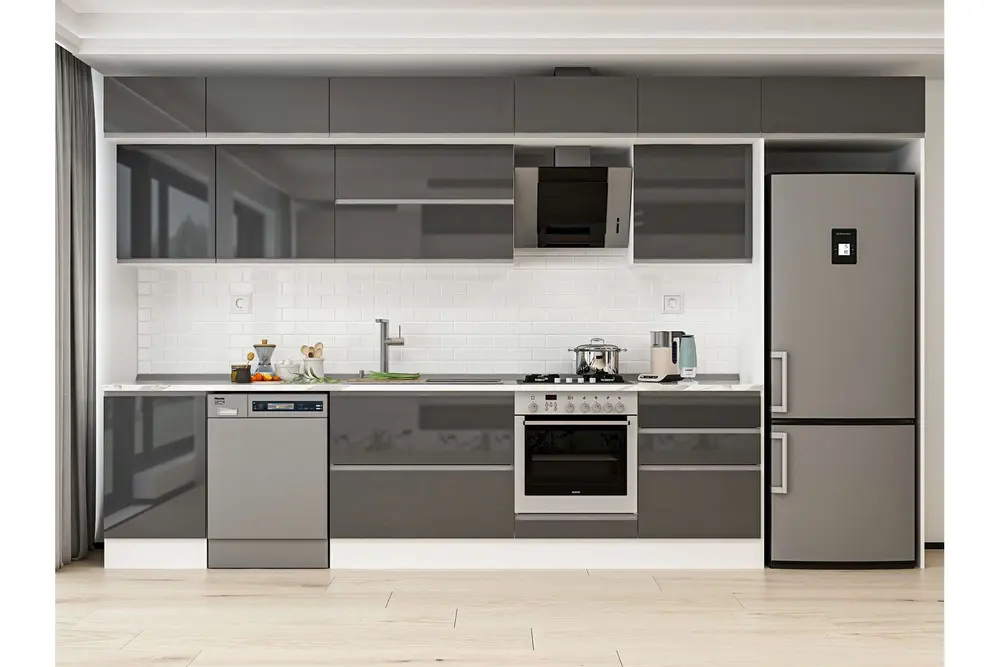 Alvinka 400X240 Cm Mutfak Dolabı, Mb E90S50S60 2 Antrasit Suntalam
