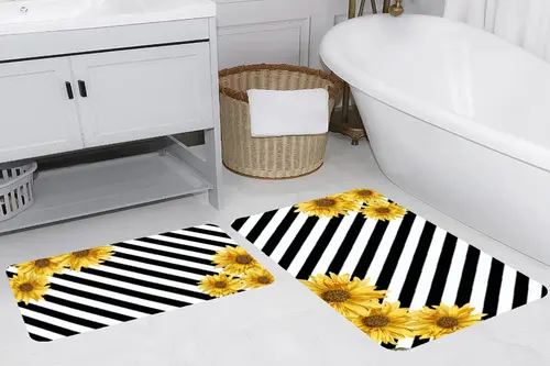 Rovigo Home Dijital Baskılı İkili Banyo Paspas Takımı, Rvg5269