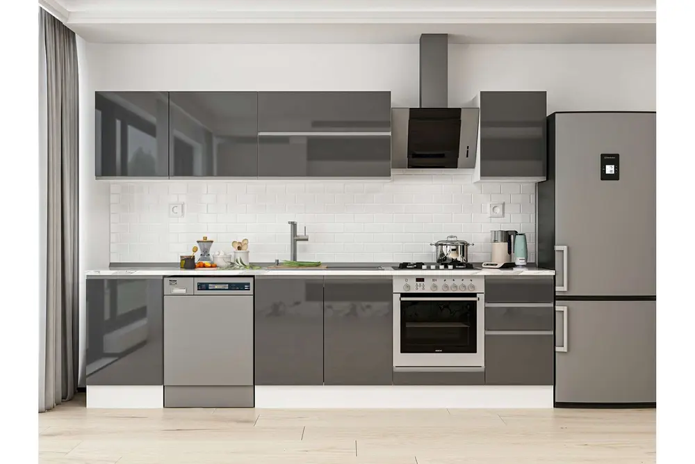 Alvinka 295X210 Cm Mutfak Dolabı, M E80S50S45 2 Antrasit Suntalam
