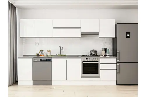 Alvinka 295X210 Cm Mutfak Dolabı, M E80S45S50 1 Beyaz Suntalam