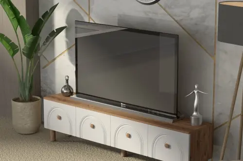 Bohem Tarz Şık 180 Cm 4 Kapaklı Mdf Kapak Tv Ünitesi