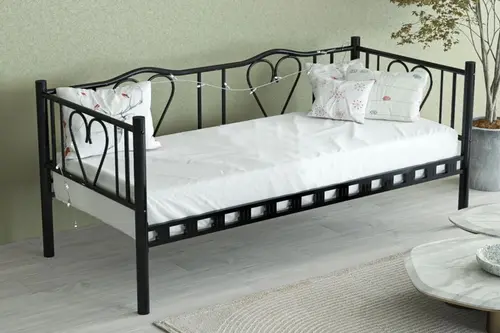Brono Metal Divan Karyola, Siyah, 90X200