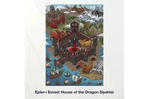 Miniaworks Ejder-İ Esved: House Of The Dragon Siyahlar Kanvas Tablo 21X30