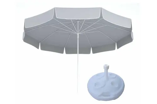 Bidonlu Balkon Bahçe Şemsiyesi, 10 Telli, Gri