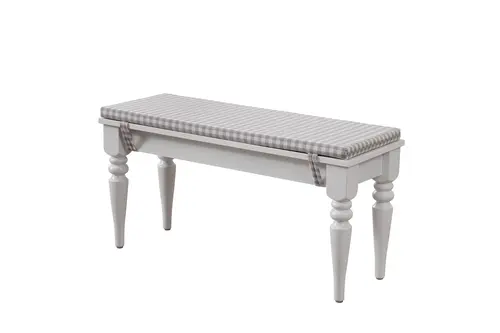 Venedik Bench, Beyaz Üst, Gri Pötikare, 85 Cm