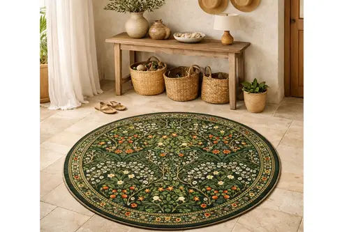 Yeşil Orman Dokuma Taban Halı, 610 Yng 80X80 Cm