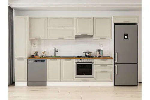 Alvinka 390X222 Cm Klasik Mebran Mutfak Dolabı, Mbb E90B40S60 1 Mebran Kumtaşı Suntalam