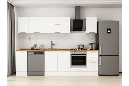 Alvinka 290X210 Cm Klasik Mebran Mutfak Dolabı, M E90S40S40 2 Mebran Beyaz Suntalam