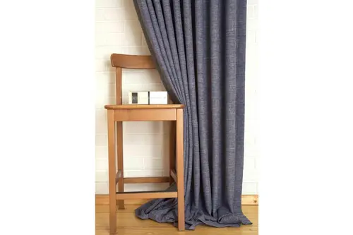 Massarelli Fon Perde Keten Lacivert 1-2 Seyrek Pile 60X260