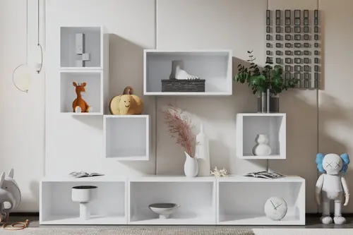 Bk Çok Amaçlı Dolap, Duvara Monte Raflı, Nrg