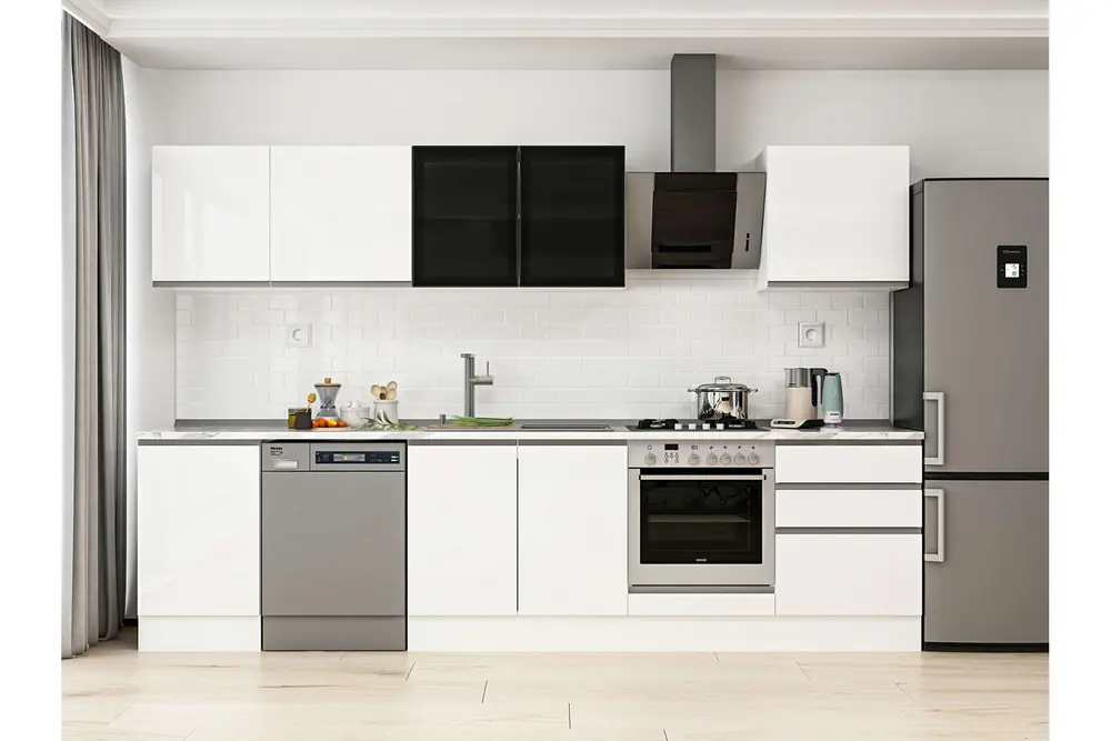 Alvinka 310X210 Cm Mutfak Dolabı, M E80S50S60 3 Beyaz Suntalam