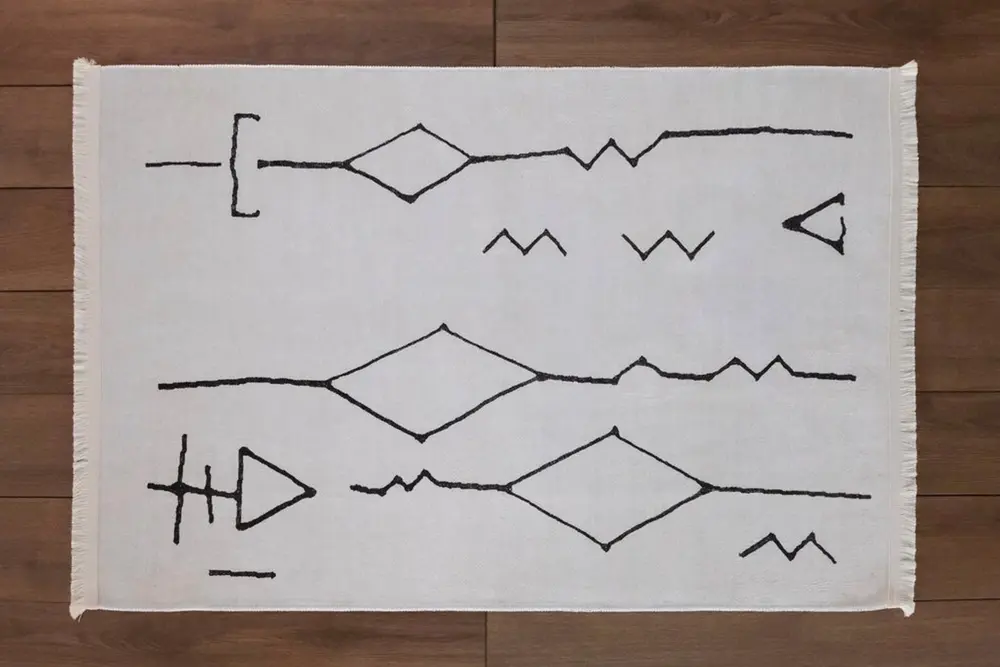 Markaev Bej Dörtgen İskandinav Kilim 006 80X150