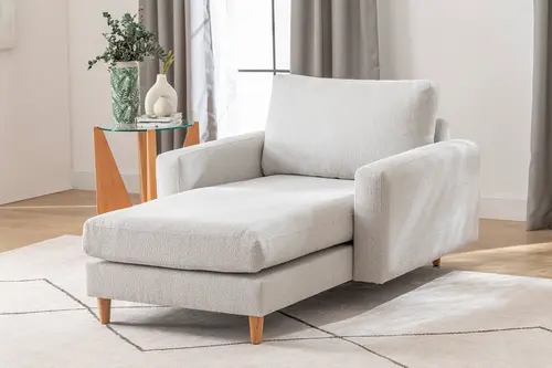 Merlin Daybed, İnce Kol, Naturel, Recycled, Açık Gri
