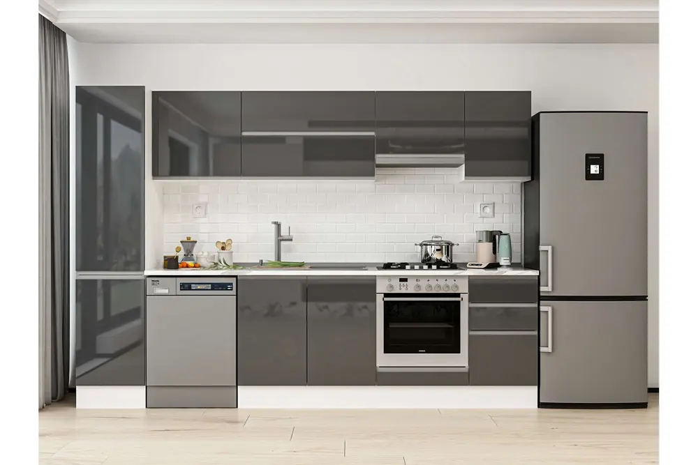 Alvinka 300X210 Cm Mutfak Dolabı, Mb E90B45S45 1 Antrasit Suntalam