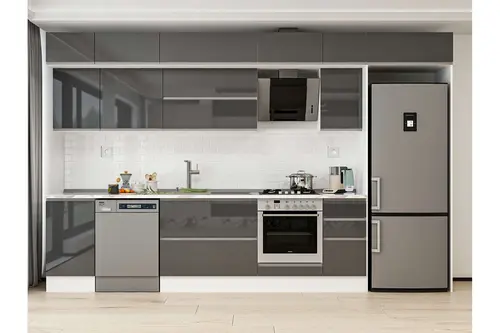 Alvinka 375X240 Cm Mutfak Dolabı, Mb E90S45S40 2 Antrasit Suntalam