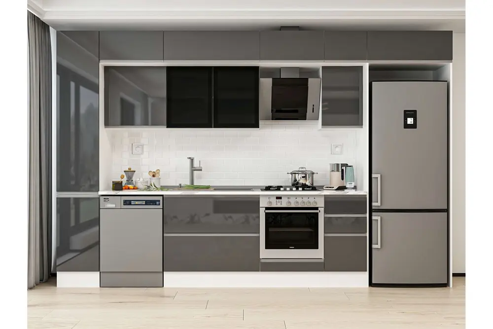 Alvinka 360X240 Cm Mutfak Dolabı, Mbb E80B40S40 3 Antrasit Suntalam