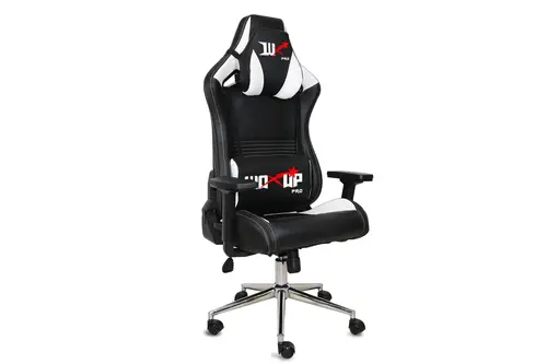 Gamer Deri Kol Ve Yükseklik Ayarlanabilir Oyuncu Koltuğu, Siyah Beyaz