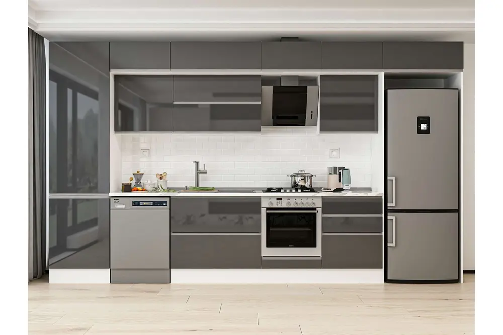 Alvinka 400X240 Cm Mutfak Dolabı, Mbb E80B60S60 2 Antrasit Suntalam
