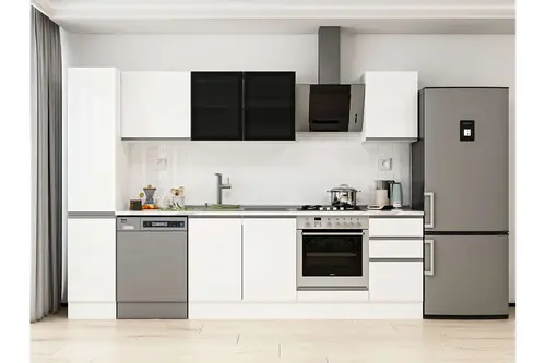 Alvinka 285X210 Cm Mutfak Dolabı, Mb E80B40S45 3 Beyaz Suntalam