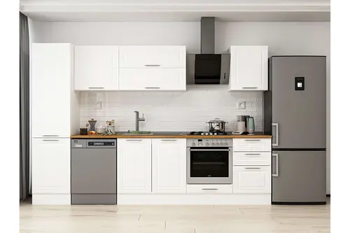 Alvinka 310X210 Cm Klasik Mebran Mutfak Dolabı, Mb E90B50S50 2 Mebran Beyaz Suntalam