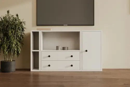 Leron Milano Şık Ve Modern 2 Çekmece 1 Kapaklı Çok Amaçlı Tv Ünitesi