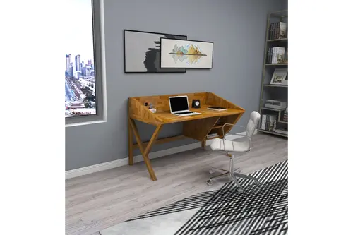 Woodface Snow Doğal Ahşap Çalışma Masası, Meşe