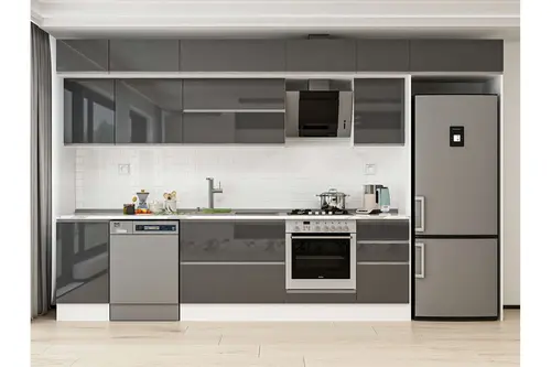 Alvinka 380X240 Cm Mutfak Dolabı, Mb E90S45S45 2 Antrasit Suntalam