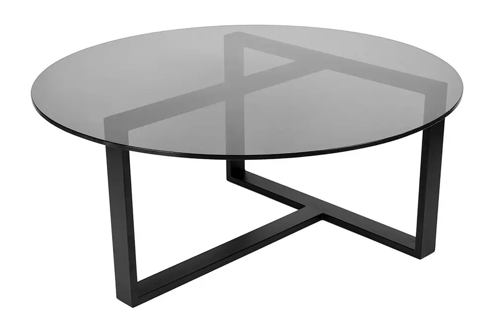 Kevan Siyah Metal Cam Orta Sehpa