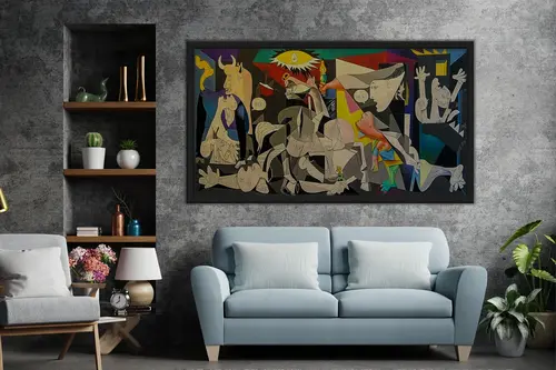 Ahşap Yağlı Boya Dokulu Tablo, Color Guernica