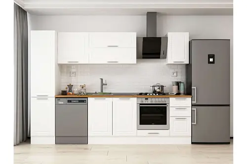 Alvinka 285X210 Cm Klasik Mebran Mutfak Dolabı, Mb E80B45S40 2 Mebran Beyaz Suntalam