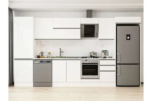 Alvinka 390X222 Cm Mutfak Dolabı, Mbb E80B60S50 2 Beyaz Suntalam
