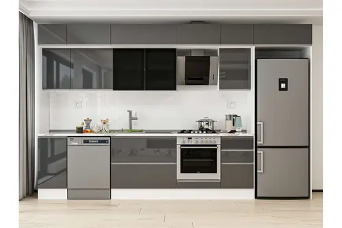 Alvinka 365X240 Cm Mutfak Dolabı, Mb E80S40S45 3 Antrasit Suntalam