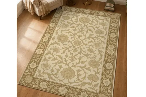Bej Vintage Dokuma Taban Halı, 636 Yng 80X150 Cm