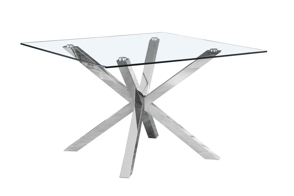 Erıka Paslanmaz Metal Yemek Masası, Kare, 120X120