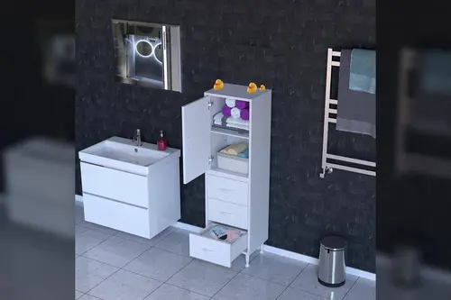 İlkim Alt Modül Çekmece Üst Modül Kapak Banyo Dolabı 35 Cm
