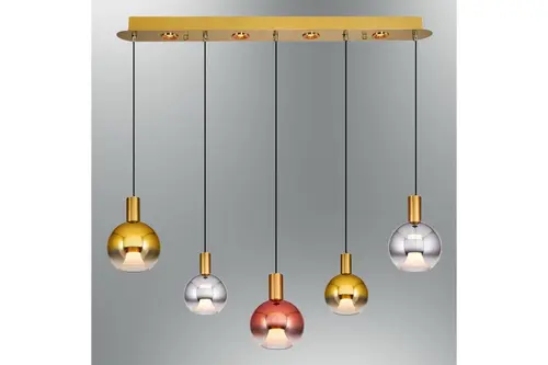 Özcan Aydınlatma Luccas Beşli Sıralı Sarkıt, Mix Eskitme, 2848-5As-20