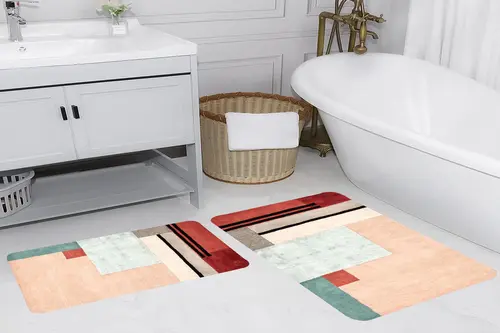 Rovigo Home Dijital Baskılı İkili Banyo Paspas Takımı Rvg5170