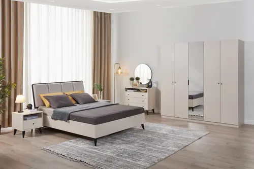 Solina Yatak Odası Takımı, Bej, 5 Kapaklı