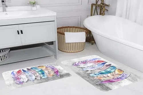 Rovigo Home Dijital Baskılı İkili Banyo Paspas Takımı Rvg5179