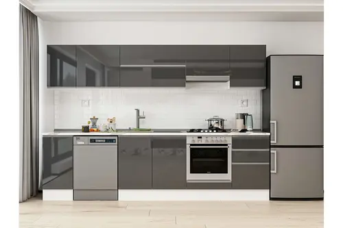 Alvinka 290X210 Cm Mutfak Dolabı, M E80S40S50 1 Antrasit Suntalam