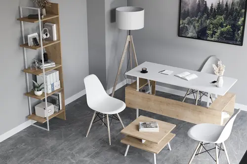Lagomood İrony Poly Ofis Takımı, Meşe Beyaz