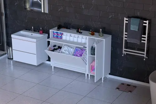 Yenice Banyo Dolabı, 95 Cm 2 Sepetli, 130 Cm