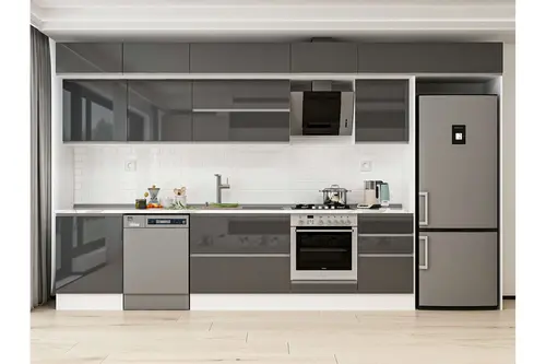Alvinka 390X240 Cm Mutfak Dolabı, Mb E80S60S50 2 Antrasit Suntalam