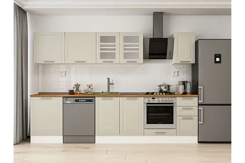 Alvinka 310X210 Cm Klasik Mebran Mutfak Dolabı, M E90S60S40 3 Mebran Kumtaşı Suntalam
