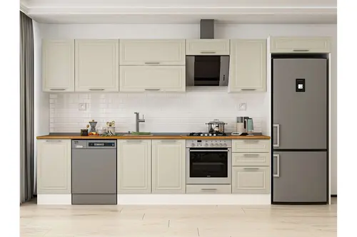 Alvinka 375X222 Cm Klasik Mebran Mutfak Dolabı, Mb E80S45S50 2 Mebran Kumtaşı Suntalam