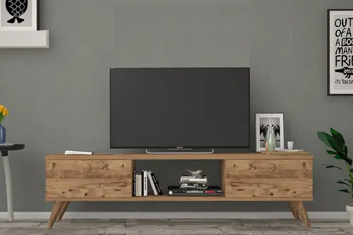 Emre Tv Ünitesi, Ahşap Ayaklı, Atlantik Çam, 140 Cm