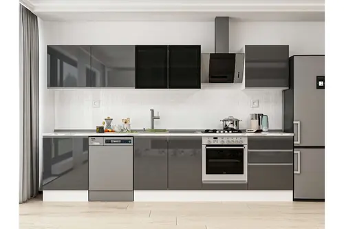 Alvinka 330X210 Cm Mutfak Dolabı, M E90S60S60 3 Antrasit Suntalam