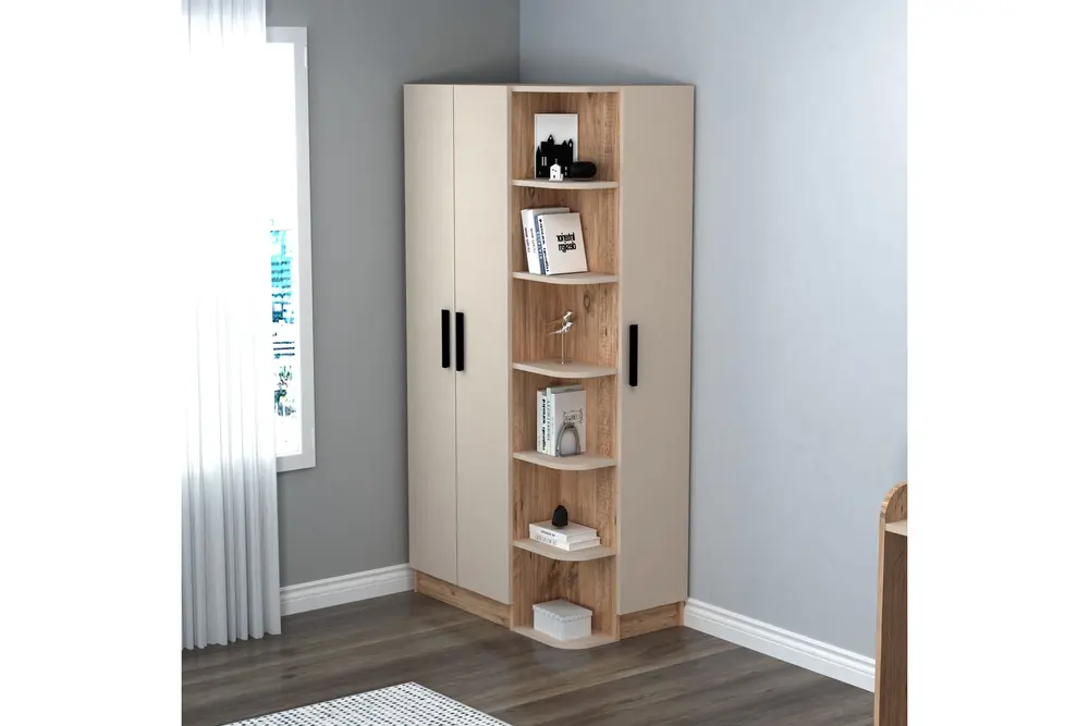 Luses Genç Odası Gardırop, Atlantik Çam Bej, 3 Kapaklı