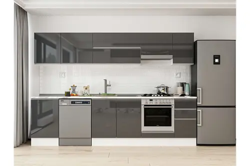 Alvinka 300X210 Cm Mutfak Dolabı, M E90S50S40 1 Antrasit Suntalam