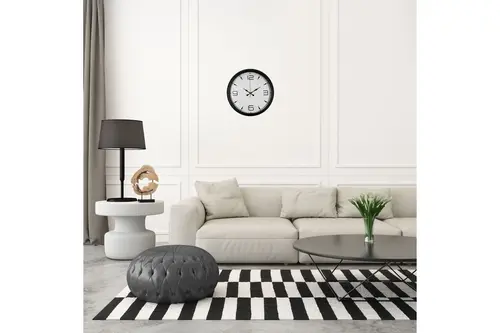Precision Black Metal Duvar Saati 40 Cm
